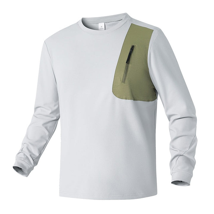 Unisex Oversize Langarm‑Sweatshirt mit Brustreißverschlusstasche und Rundhalsausschnitt Echoarchiv
