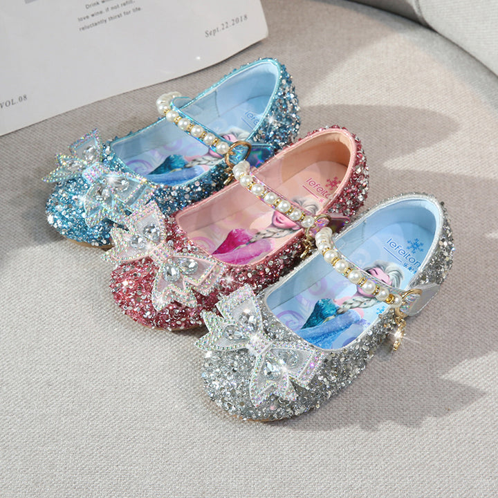 Mädchen Glitzernde Ballerinas mit Perlenakzent Echo Archiv