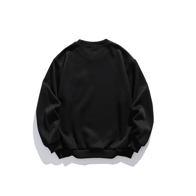Unisex Waffelstruktur-Sweatshirt mit Brusttasche und elastischem Saum Echoarchiv