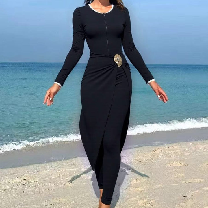 Damen modisches Wickelkleid mit elegantem Gürtel Echo Archiv