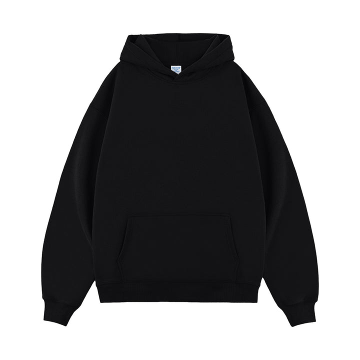 Unisex minimalistischer Oversize-Kapuzenpullover mit gedoppelter Kapuze, tiefer Schulter und breitem Rippbund Echo Archiv