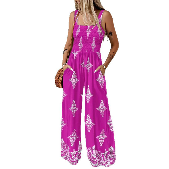 Damen Weitbeiniger Jumpsuit mit elastischem Oberteil und praktischen Taschen Echo Archiv