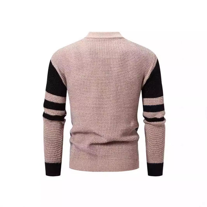 Herren Strukturierter Pullover mit modernem Farbblockdesign Echoarchiv