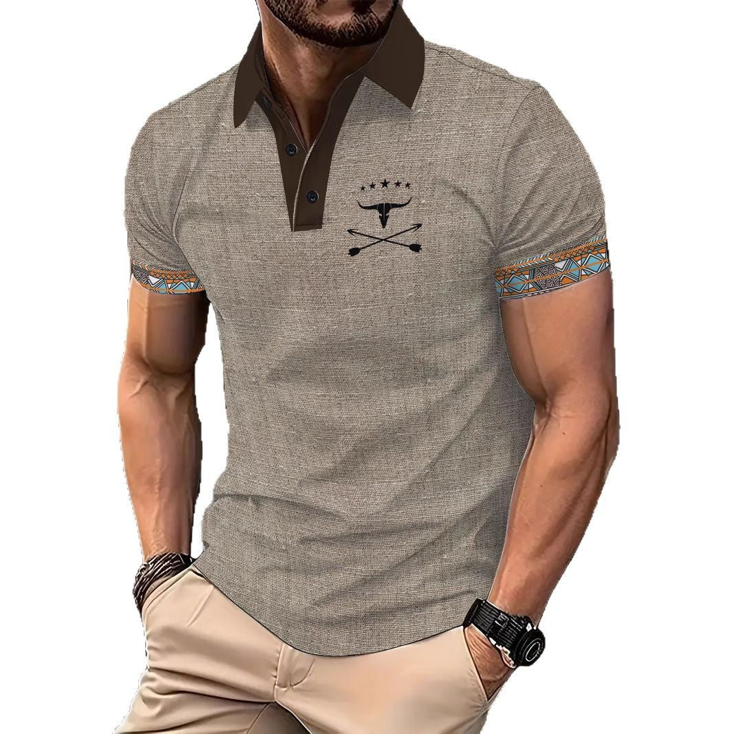 Herren Poloshirt mit einzigartigem Design und kontrastierenden Details Echoarchiv