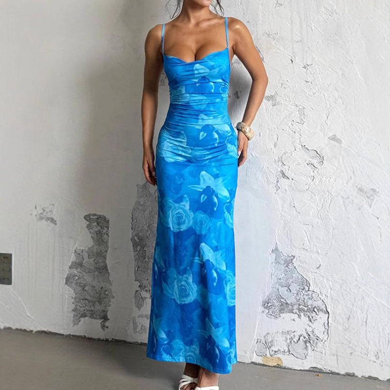 Damen Maxi-Kleid mit asymmetrischem Schnitt und fließendem Stoff Echo Archiv
