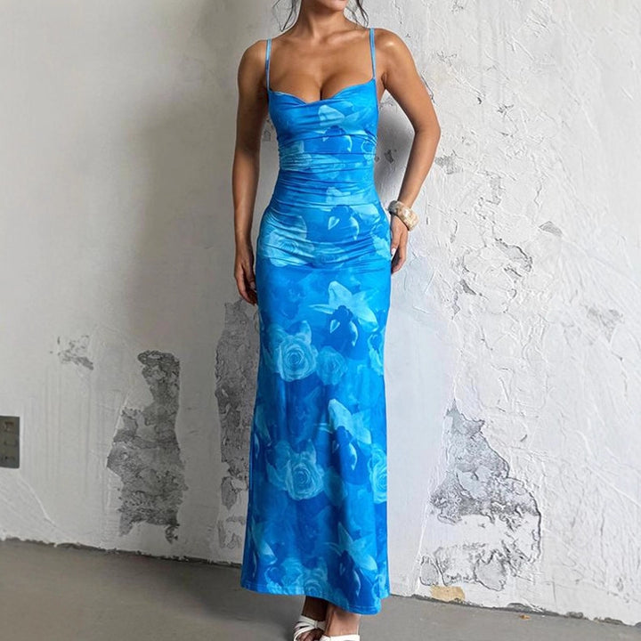 Damen Maxi-Kleid mit asymmetrischem Schnitt und fließendem Stoff Echo Archiv
