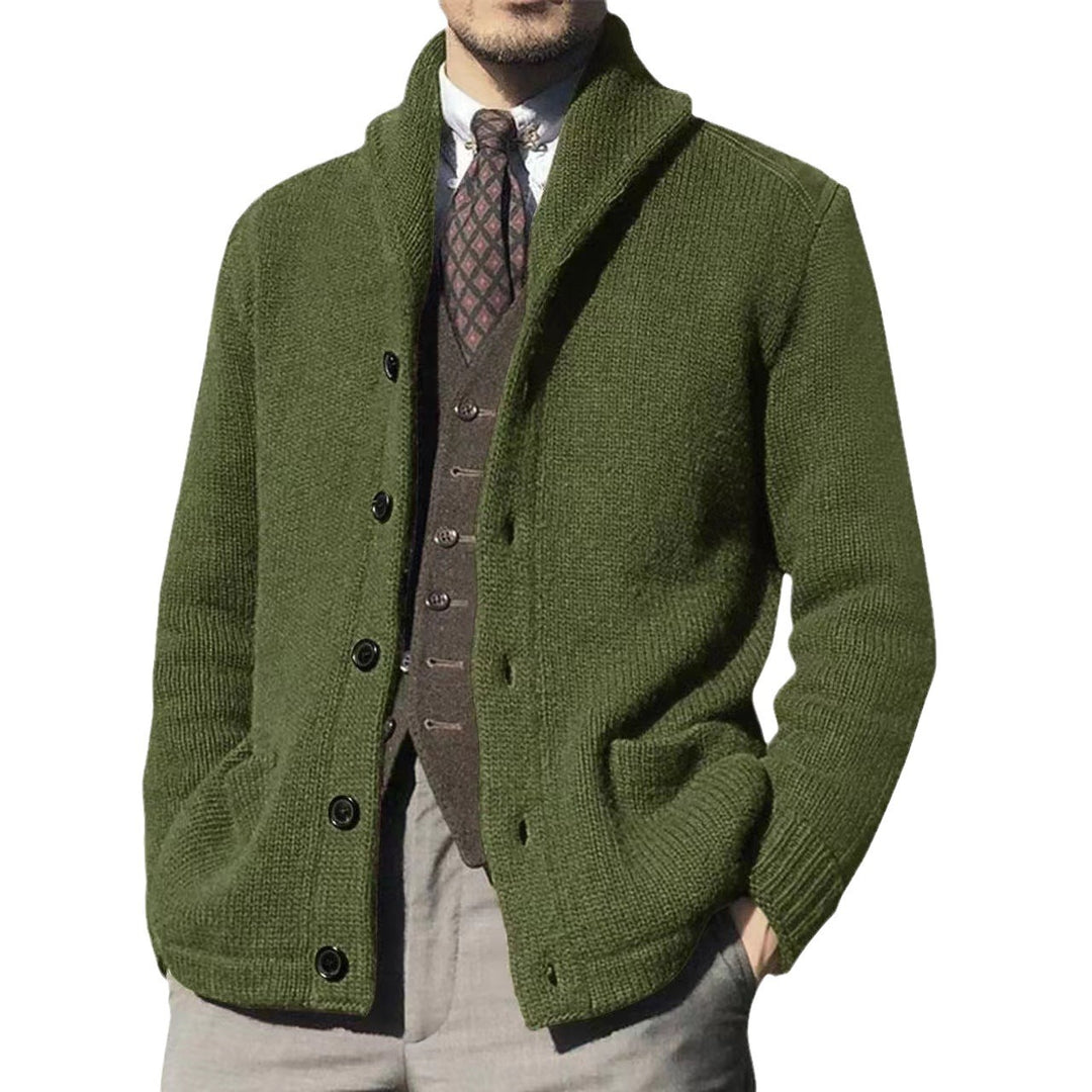 Herren Strickjacke im modernen Casual-Stil mit Schalkragen Echoarchiv