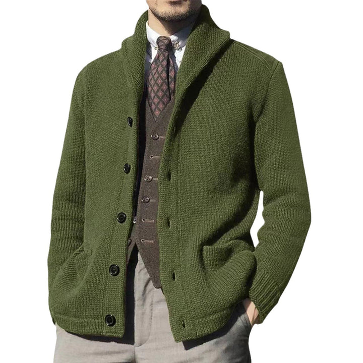 Herren Strickjacke im modernen Casual-Stil mit Schalkragen Echoarchiv