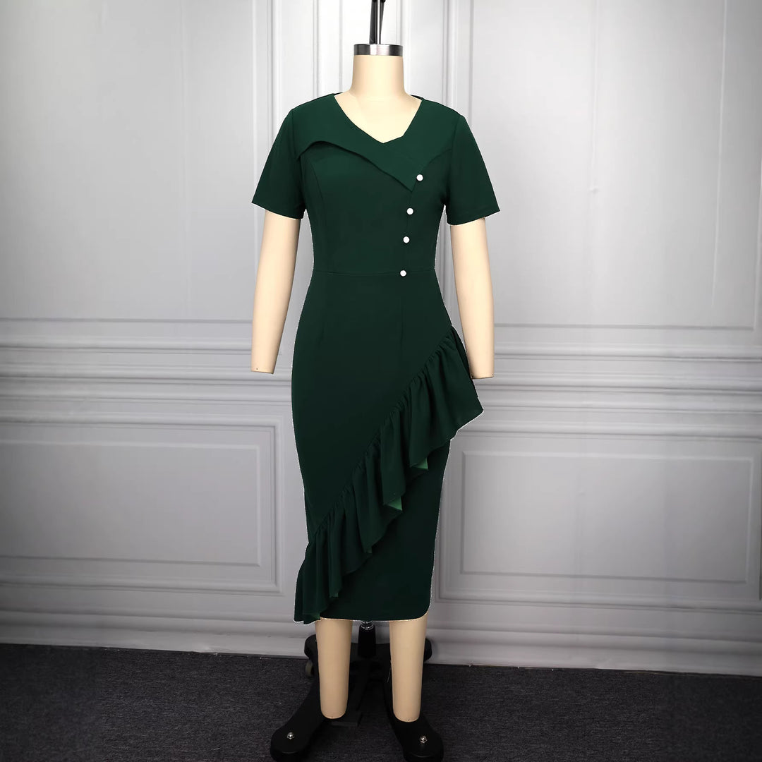 Damen Elegantes Wickelkleid mit Rüschendetails Echo Archiv