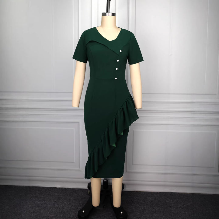 Damen Elegantes Wickelkleid mit Rüschendetails Echo Archiv
