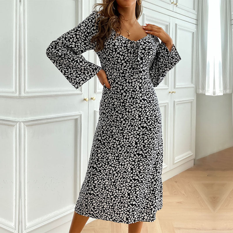 Damen Blumenkleid mit langen Ärmeln Echo Archiv