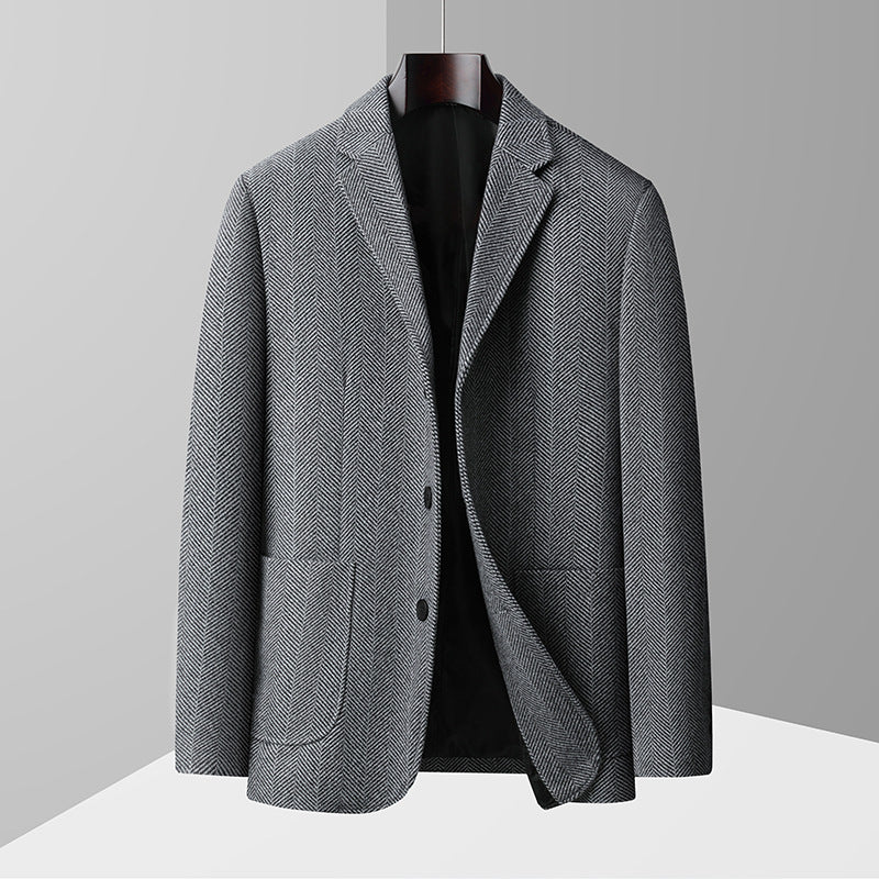 Herren eleganter Blazer mit klassischem Fischgrätmuster Echoarchiv