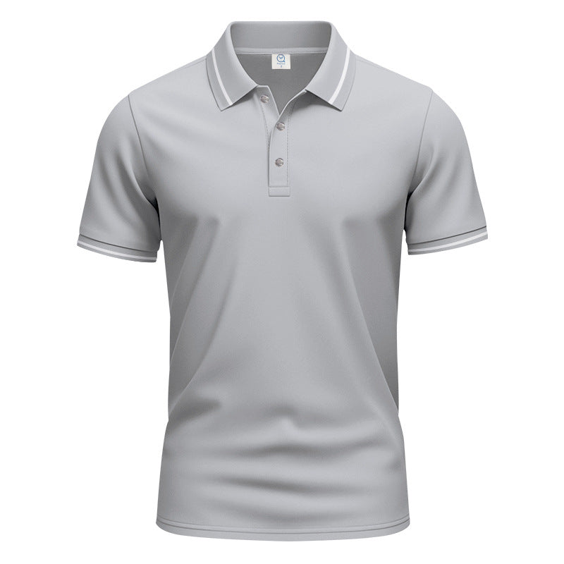 Herren nan atmungsaktives Interlock-Poloshirt mit Kontrast-Tipping, kurzer Knopfleiste und schmaler Silhouette Echo Archiv
