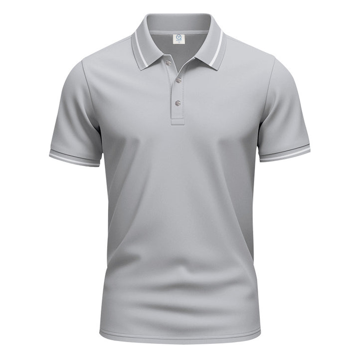 Herren nan atmungsaktives Interlock-Poloshirt mit Kontrast-Tipping, kurzer Knopfleiste und schmaler Silhouette Echo Archiv