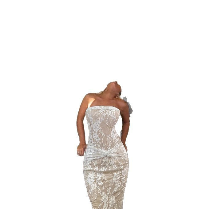 Damen Spitzenkleid mit figurformendem Design und elegantem Knotendetail Echo Archiv
