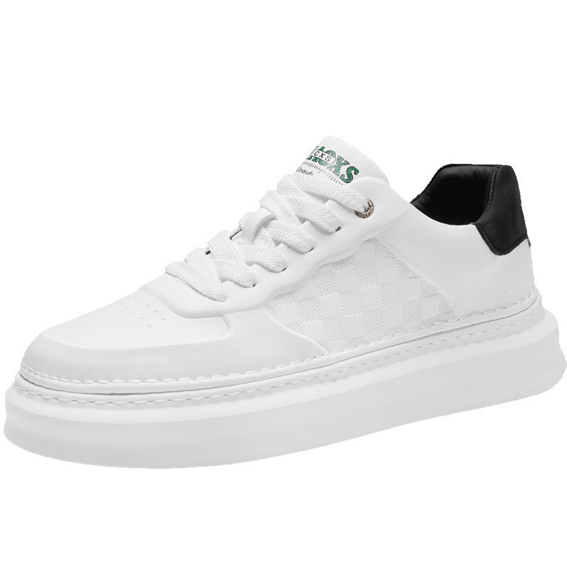Unisex Voluminöse niedrige Sneaker mit geprägtem Schachbrettmuster und gepolstertem Fersenkragen – Norré