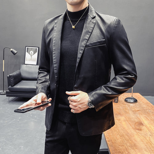 Herren elegante Kunstlederjacke Echoarchiv 1763006443