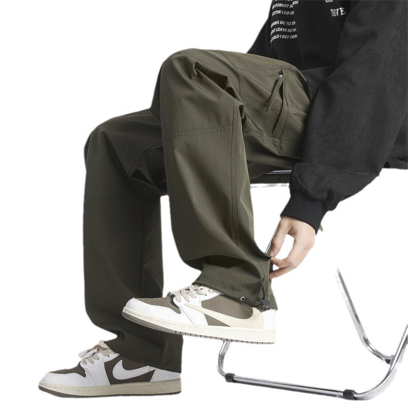 Herren Cargo-Twill-Hose mit elastischem Bund, Reißverschlusstaschen und Kordelzug Echo Archiv