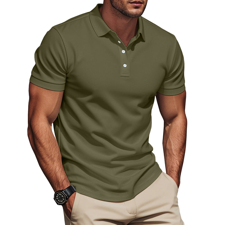 Herren nan Pima-Baumwoll-Polo mit Kentkragen, schmaler Silhouette und verstärkter Knopfleiste Echo Archiv