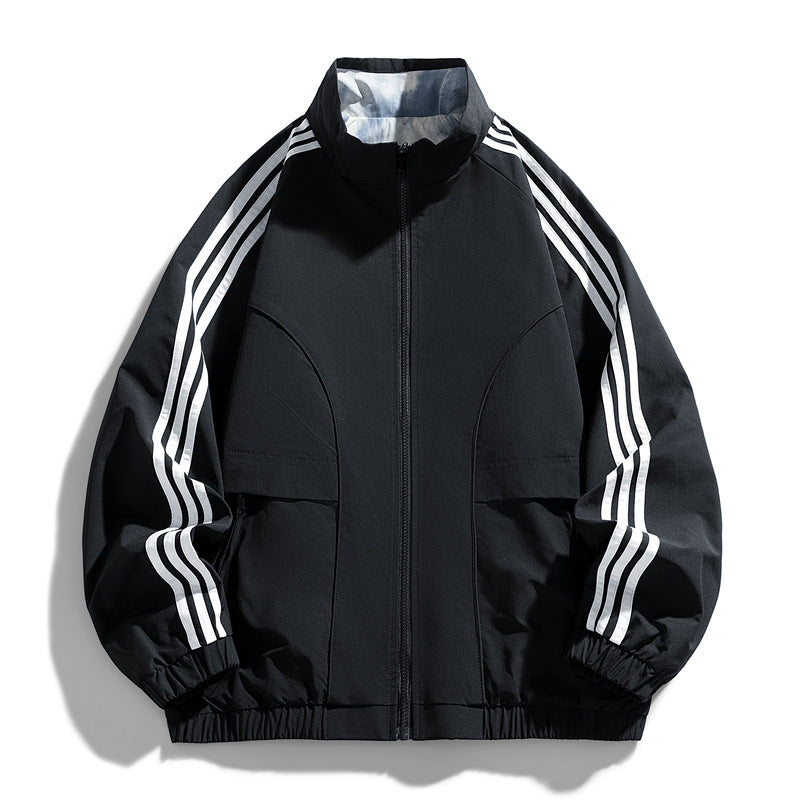 Herren Sportliche Übergangsjacke mit hohem Kragen und Reißverschlusstaschen Echo Archiv