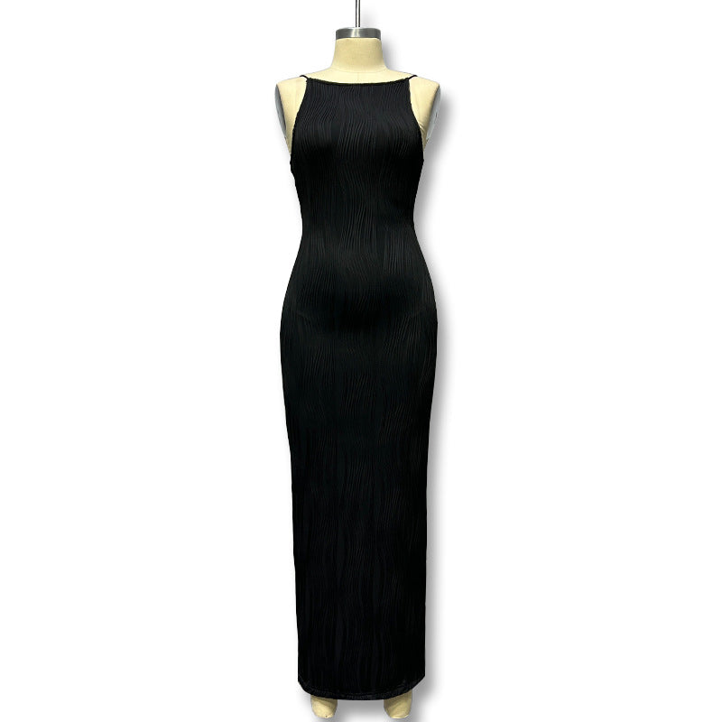 Damen Elegantes bodenlanges Kleid mit strukturiertem Design Echo Archiv