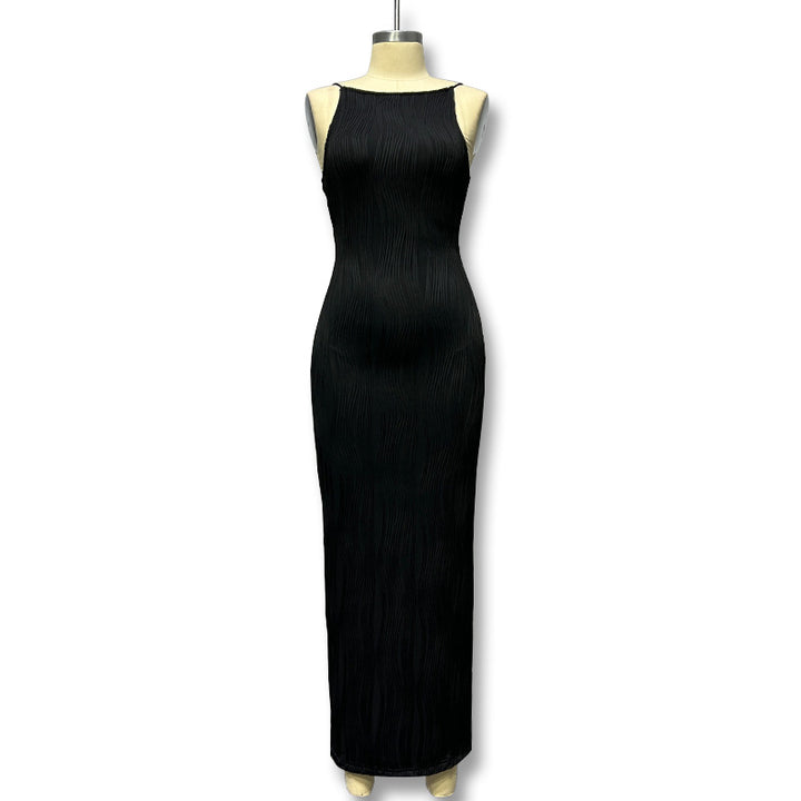 Damen Elegantes bodenlanges Kleid mit strukturiertem Design Echo Archiv