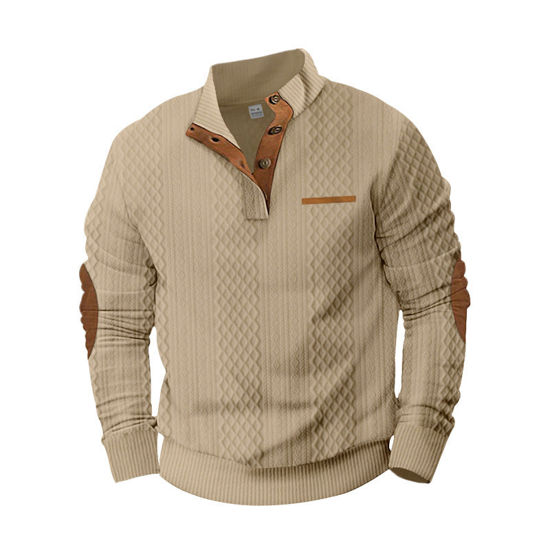 Herren Strickpullover mit modernem Kragen und strukturierter Oberfläche Echoarchiv
