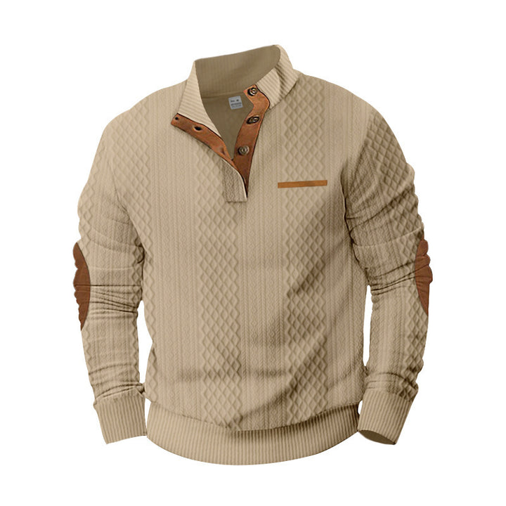 Herren Strickpullover mit modernem Kragen und strukturierter Oberfläche Echoarchiv