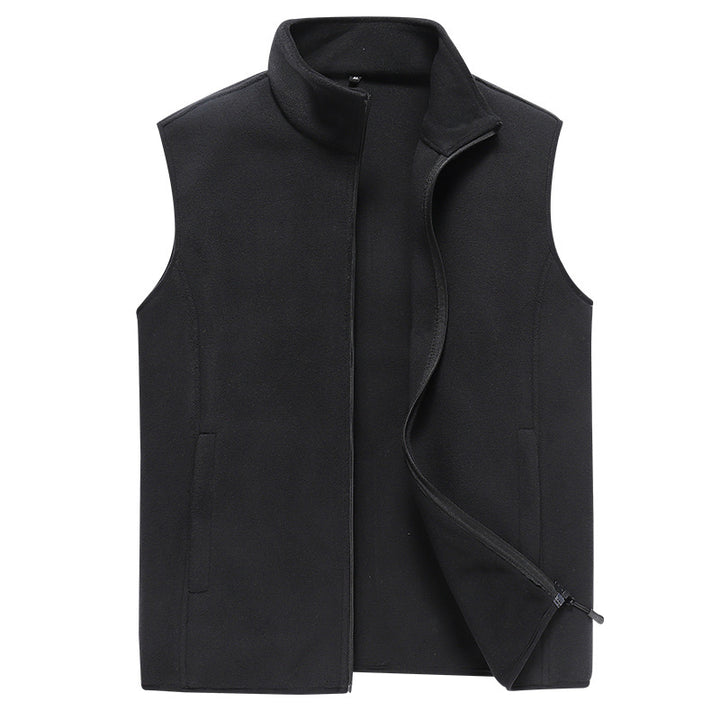 Herren Ärmellose Microfleece‑Weste mit Stehkragen und verdecktem Zweiwege-Reißverschluss Echoarchiv