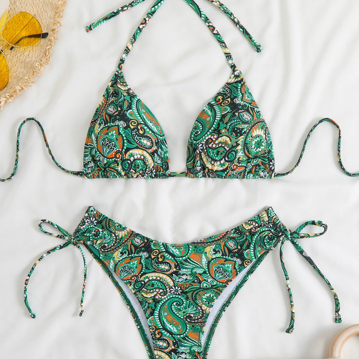 Damen Triangel-Bikini-Set mit verspieltem Paisley-Muster Echo Archiv
