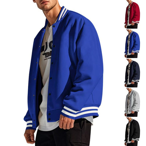 Herren sportliche Collegejacke mit praktischem Druckknopfverschluss Echoarchiv