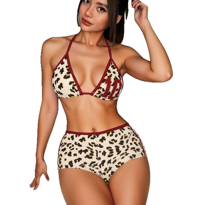 Damen Triangel-Bikini mit hoher Taille und animalischem Muster Echo Archiv