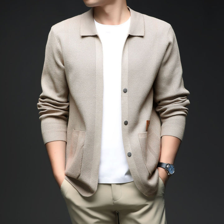 Herren Strickjacke mit legerem Schnitt und Klassischem Kragen Echoarchiv