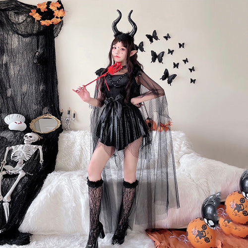 Damen verführerisches Halloween-Kostüm mit transparentem Tüll und zarten Details Echo Archiv