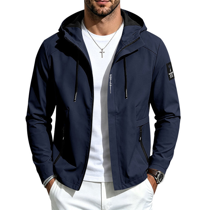 Herren Wasserabweisende Softshell-Kapuzenjacke mit Reißverschlusstaschen Echoarchiv