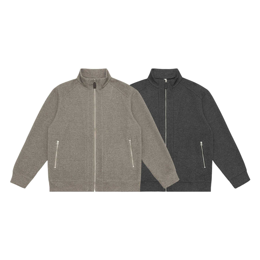 Unisex Zip-Sweatjacke mit Stehkragen, Raglanärmeln und Reißverschlusstaschen Echoarchiv