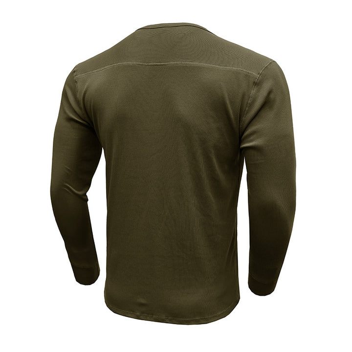 Herren Langarm-Henley-Shirt mit modischer Knopfleiste Echoarchiv