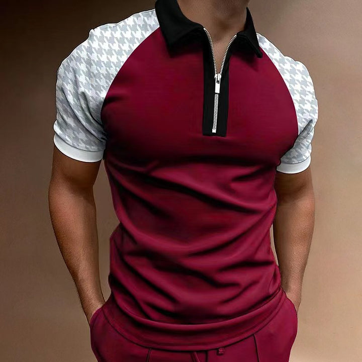 Herren Halb-Reißverschluss Stylisches Performance Polohemd Echoarchiv