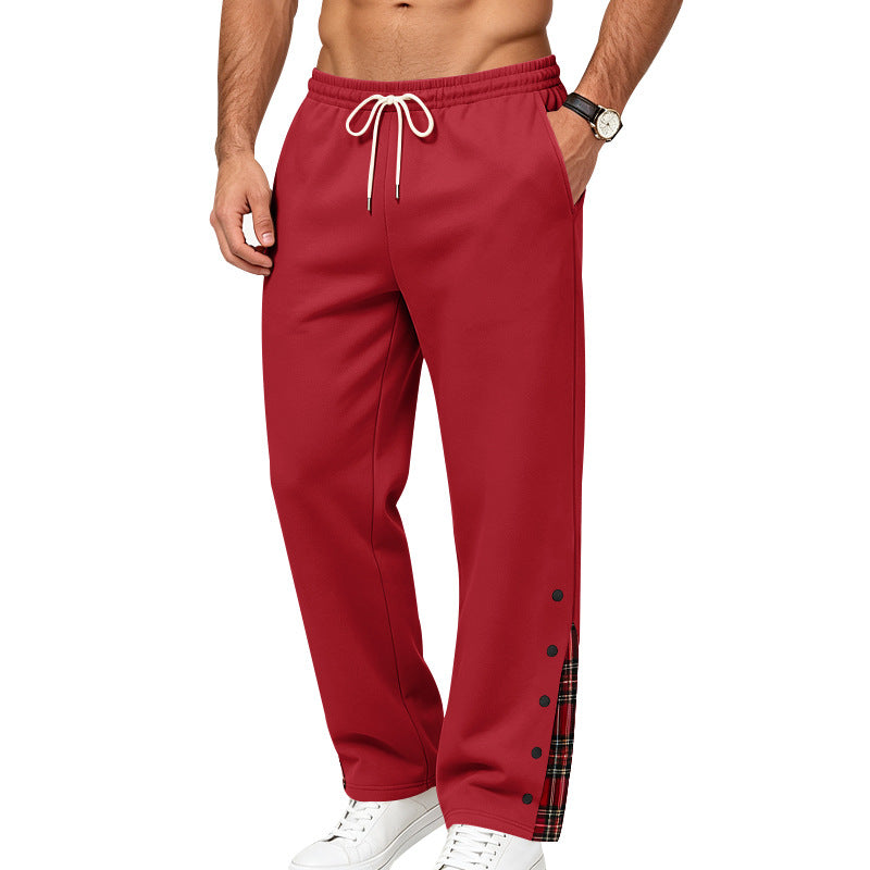 Herren Lockere Jogginghose mit Karo‑Einsatz und Druckknopf‑Details Echoarchiv