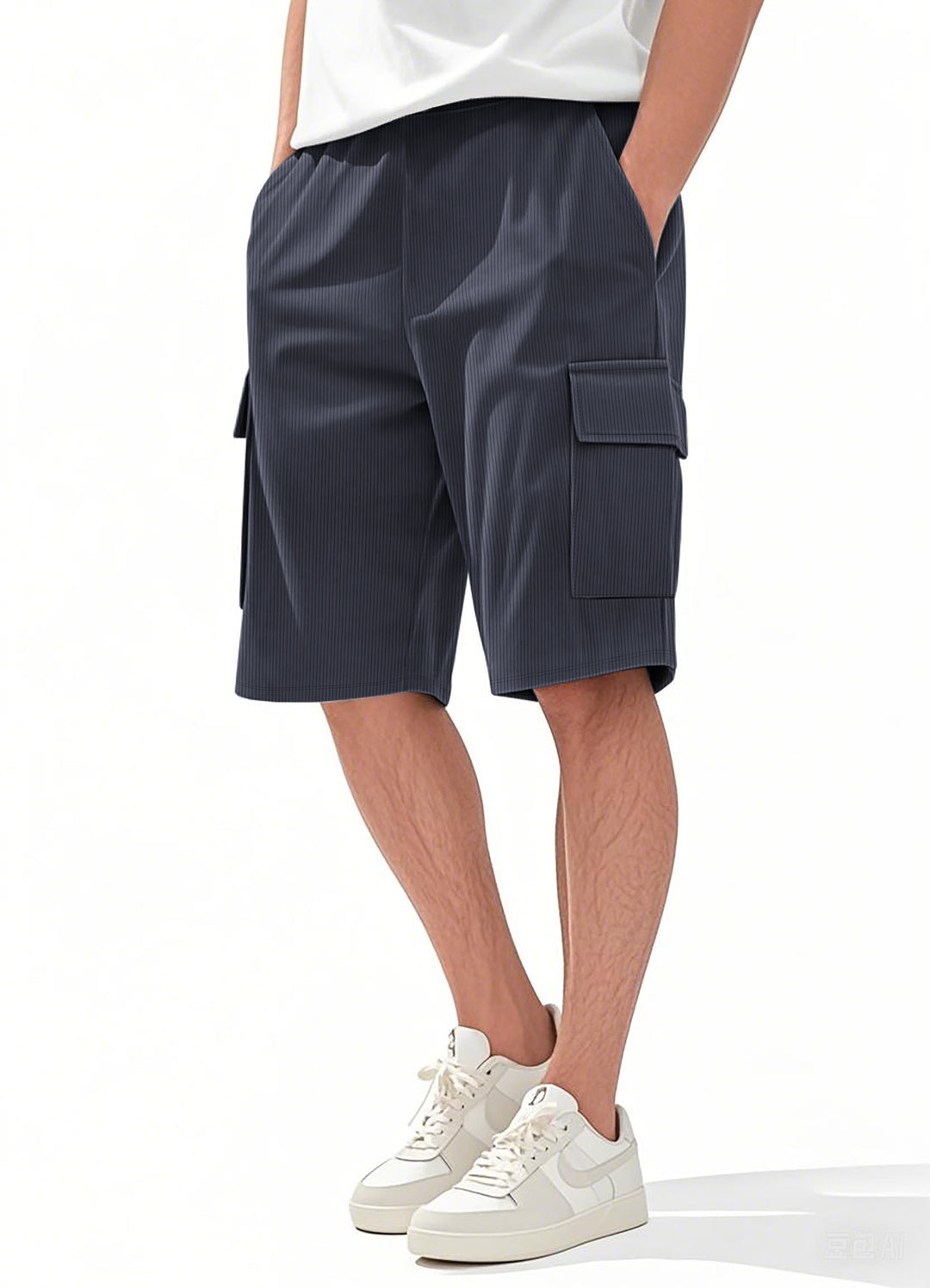 Herren Cargo-Shorts im modernen Streifen-Design mit praktischen Taschen Echoarchiv