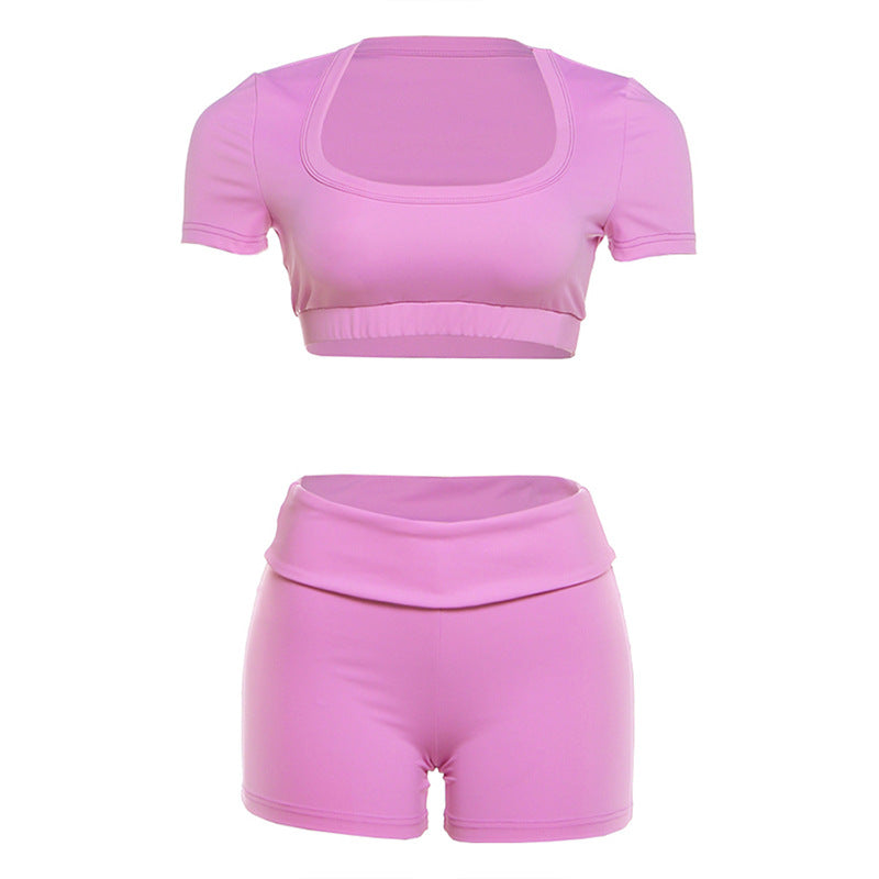 Damen Sportliches Kurzarm-Set mit figurbetonendem Schnitt Echo Archiv