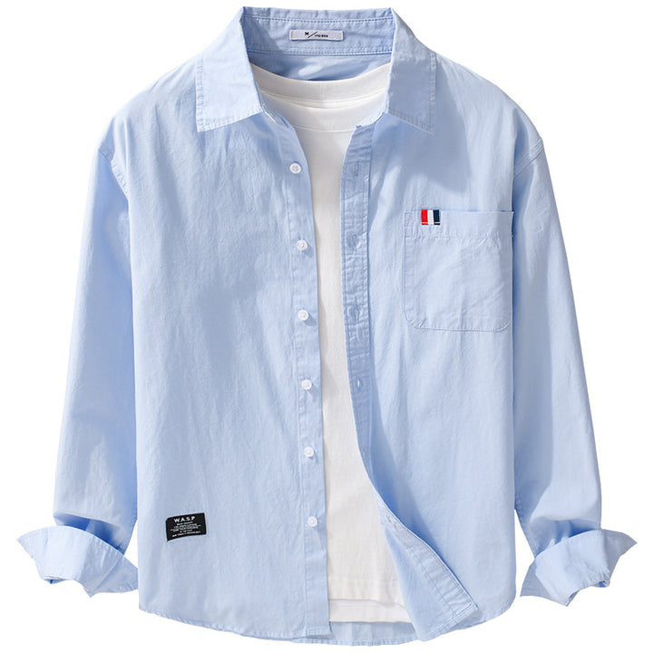 Herren Leichtes Baumwoll-Overshirt im Hemdjackenstil mit Brusttasche und Soft‑Touch Echoarchiv