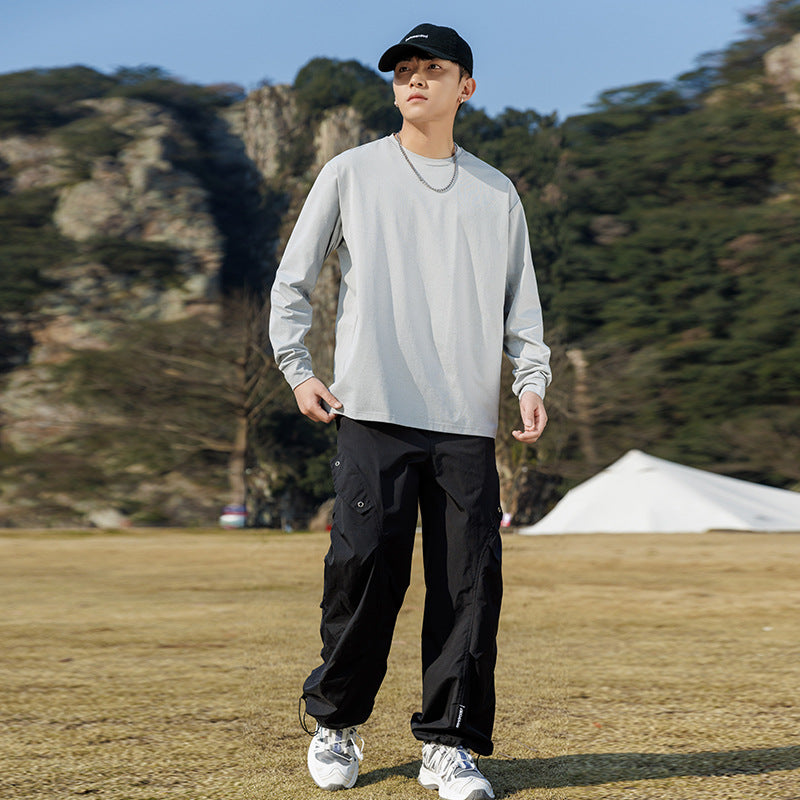 Herren Oversize-Sweatshirt aus Baumwollmix mit Rundhalsausschnitt und gerippten Bündchen Echo Archiv