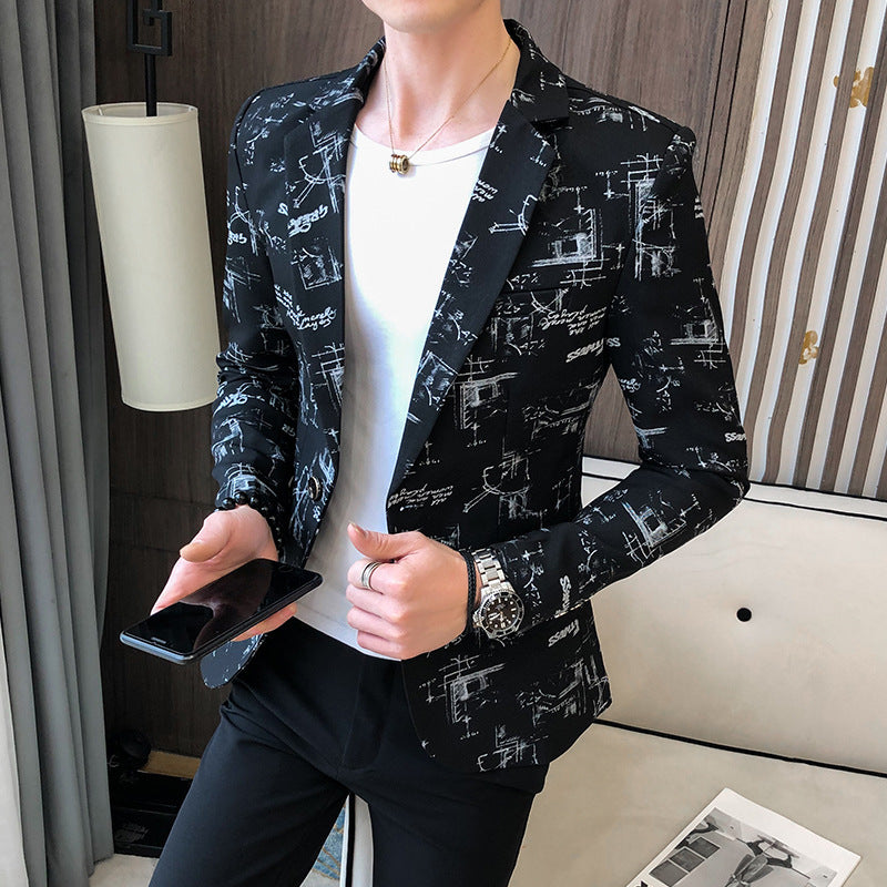 Herren eleganter Blazer mit modernem grafischem Design Echoarchiv