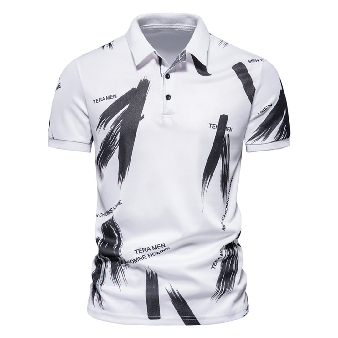 Herren modisches Poloshirt mit grafischen Akzenten und atmungsaktiven Eigenschaften Echoarchiv