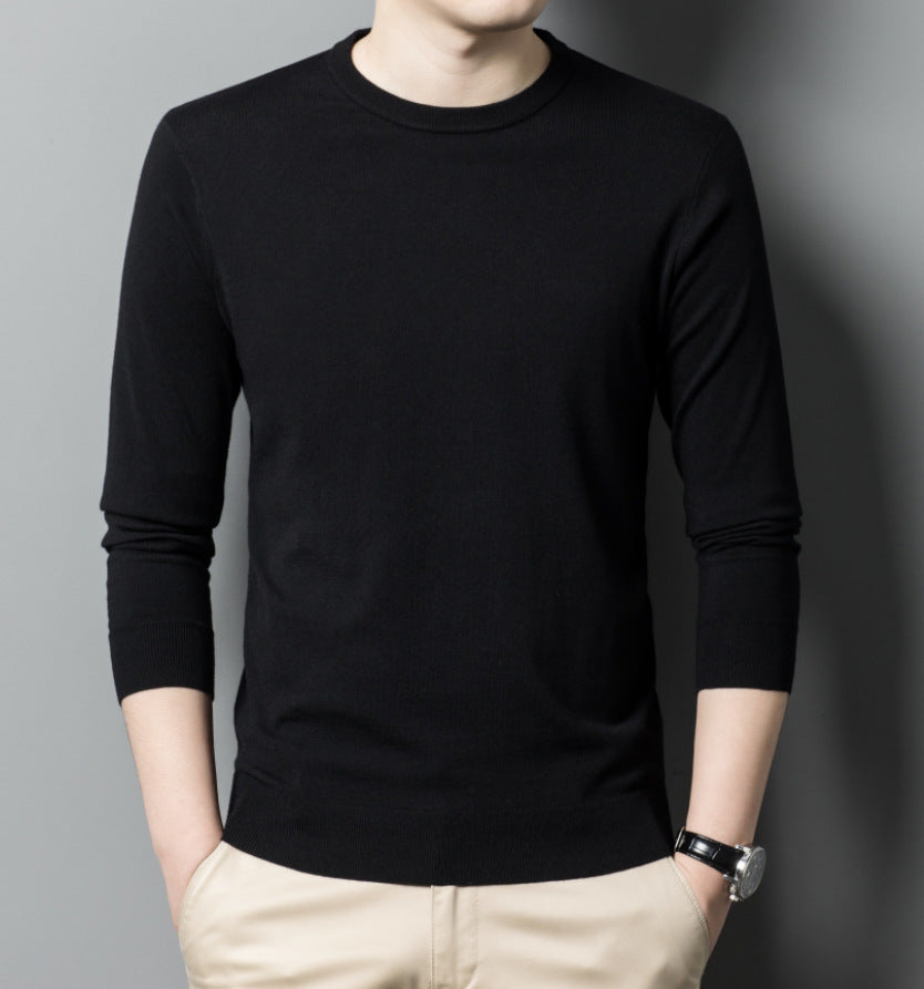 Herren Luxuriöser Rundhals Pullover aus feiner Merinowolle Echoarchiv