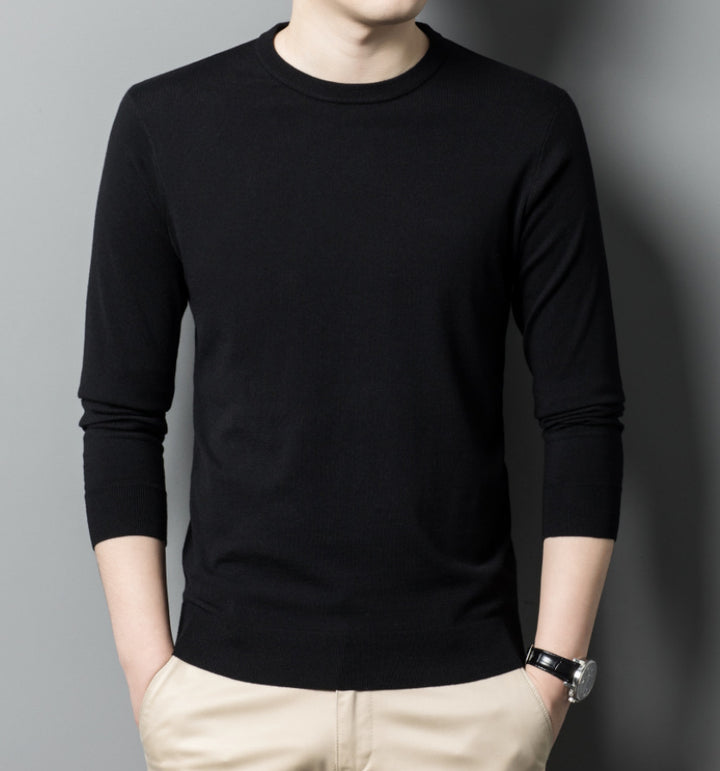 Herren Luxuriöser Rundhals Pullover aus feiner Merinowolle Echoarchiv