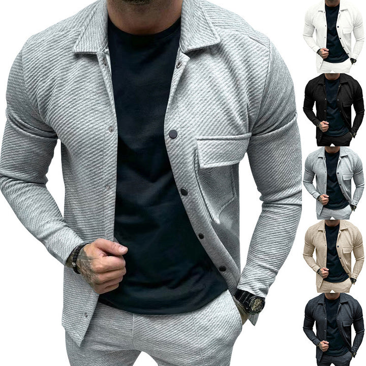 Herren Freizeitjacke mit gestreiftem Design und praktischen Taschen Echoarchiv