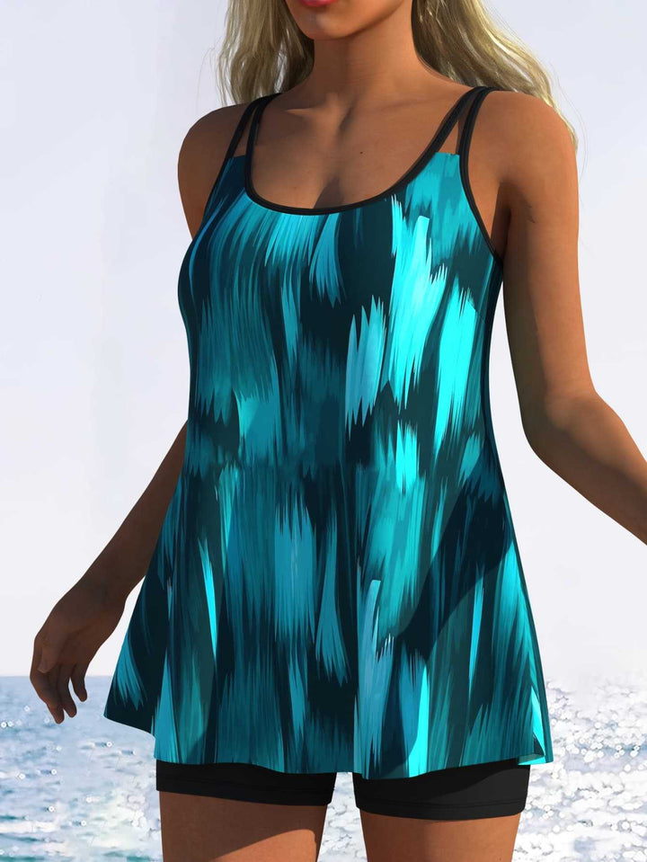 Damen Tankini mit verspieltem Streifenmuster und originellem Schnitt Echo Archiv