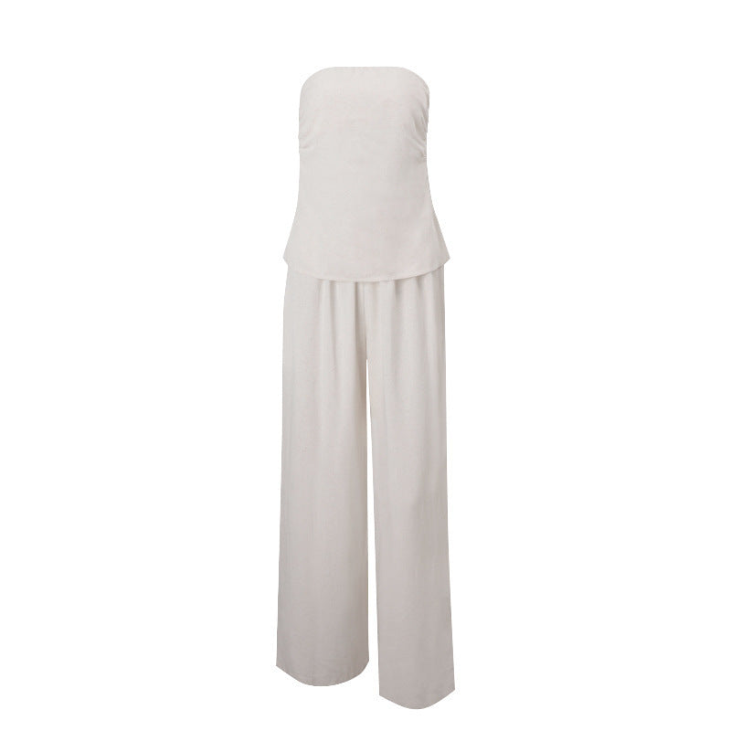 Damen Elegantes Zweiteiliges Set aus Leinen Echo Archiv